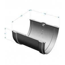 Соединение желоба Docke Premium пластиковое d120 мм графитовый серый RAL 7024