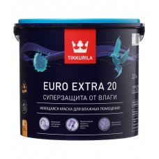 Краска водно-дисперсионная Tikkurila Euro Extra 20 моющаяся белая основа А 2,7 л