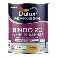 Краска водно-дисперсионная Dulux Bindo 20 кухня и ванная моющаяся белая основа BW 1 л