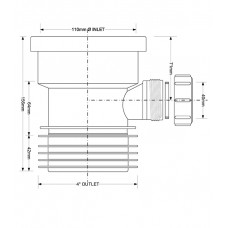 Муфта McAlpine 110 мм с манжетой и компрессионным отводом 40 мм