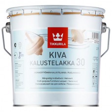 Лак акрилатный Tikkurila Kiva 30 основа EP бесцветный 2,7 л полуматовый