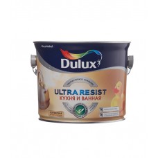 Краска водно-дисперсионная Dulux Ultra Resist кухня и ванная моющаяся белая основа BW 2,5 л
