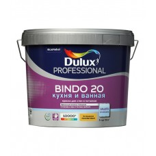 Краска водно-дисперсионная Dulux Bindo 20 кухня и ванная моющаяся белая основа BW 9 л