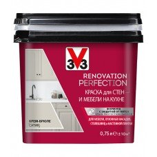 Краска водно-дисперсионная V33  Renovation Perfection для кухни моющаяся крем-брюле 0,75 л