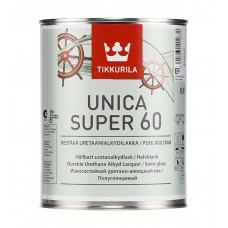 Лак алкидно-уретановый Tikkurila Unica Super 60 основа EP бесцветный 0,9 л полуглянцевый