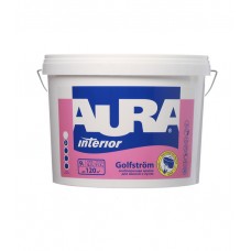 Краска водно-дисперсионная Aura Interior Golfstrom особопрочная для ванной и кухни моющаяся белая основа А 9 л