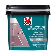 Краска водно-дисперсионная V33  Renovation Perfection для ванной моющаяся пион 0,75 л