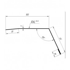 Планка карнизная для металлочерепицы 100х65 мм 2 м коричневая RAL 8017