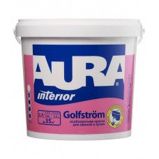 Краска водно-дисперсионная Aura Interior Golfstrom особопрочная для ванной и кухни моющаяся белая основа А 2,7 л