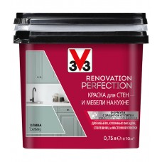 Краска водно-дисперсионная V33  Renovation Perfection для кухни моющаяся олива 0,75 л