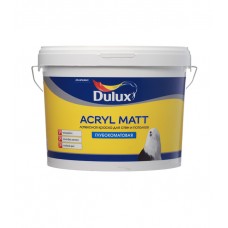 Краска водно-дисперсионная интерьерная Dulux Acryl Matt для стен и потолков белая основа BW 9 л