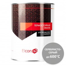 Эмаль термостойкая Elcon 600 градусов серебристо-серая 0,8 кг