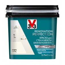 Краска водно-дисперсионная V33  Renovation Perfection для ванной моющаяся пудра 0,75 л