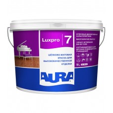 Краска водно-дисперсионная Aura LuxPro 7 моющаяся белая база А 9 л