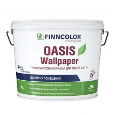 Краска водно-дисперсионная моющаяся Finncolor Oasis Wallpaper для обоев и стен основа A 9 л