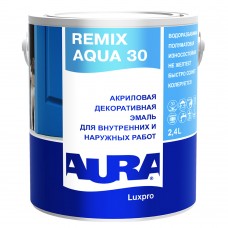 Эмаль акриловая Aura Remix Aqua 30 полуматовая белая основа А 2,4 л