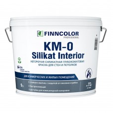 Краска водно-дисперсионная негорючая силикатная Finncolor KM-0 Silikat Interior белая основа AS 9 л
